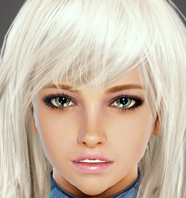 顔2を瞳と顎回りと唇の微修正と化粧のみ微改造