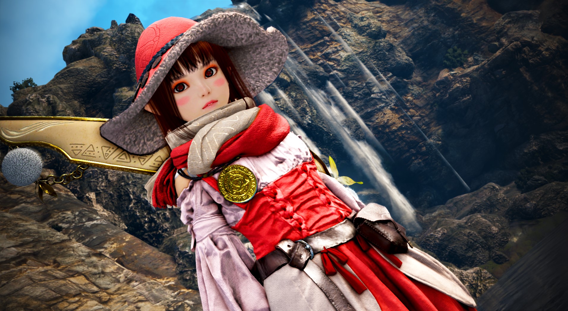 フォトギャラリー] ゆらゆら夕焼け衣装を紅白に染めて | 黒い砂漠 日本