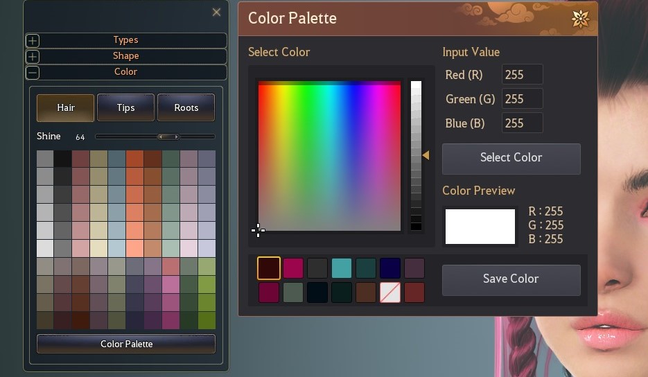 [Feedback] Color Palette in More Places in Character Creation ...
