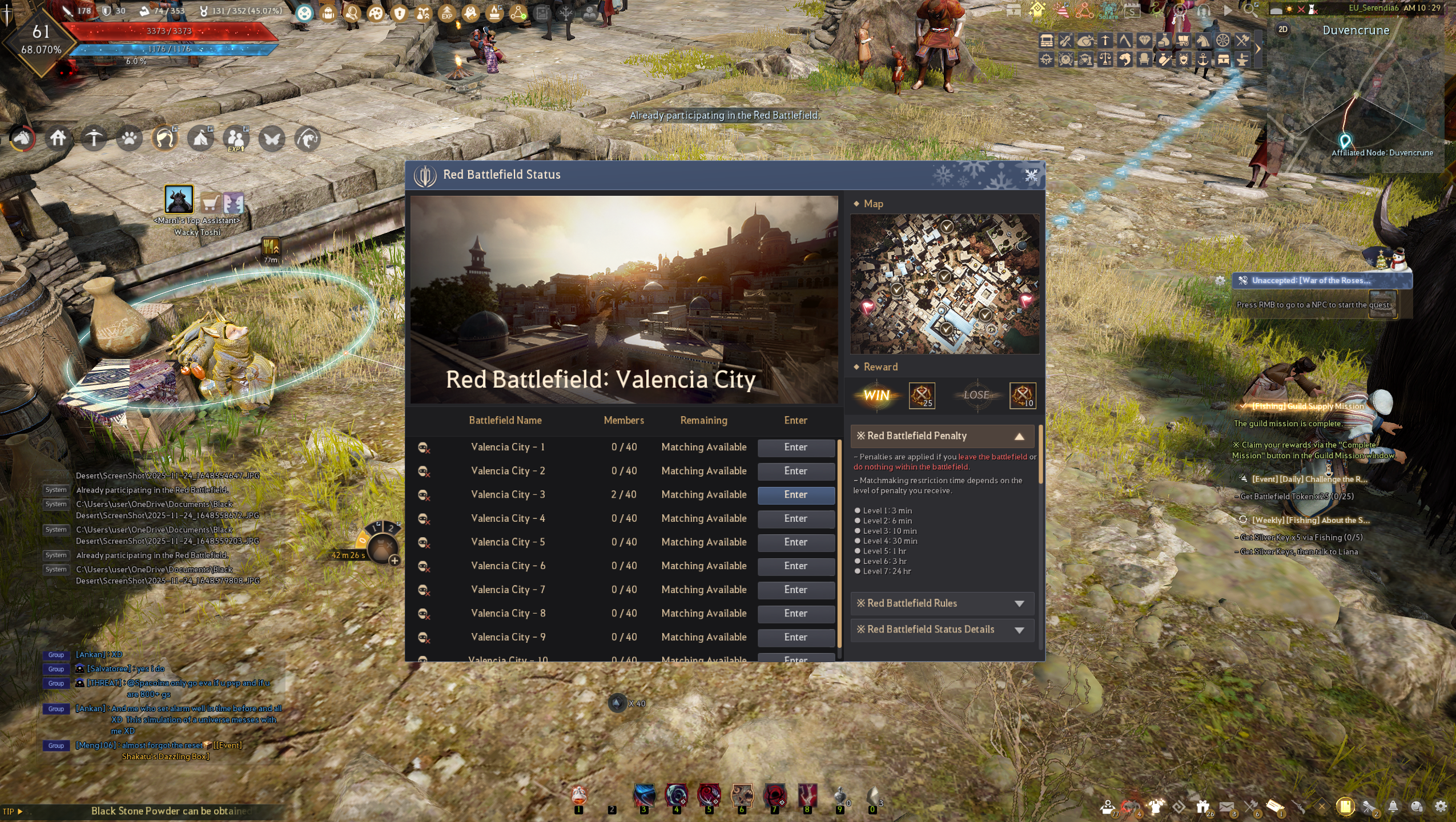 [Bug Reports] Unable to join the Red Battlefield | Black Desert NA/EU