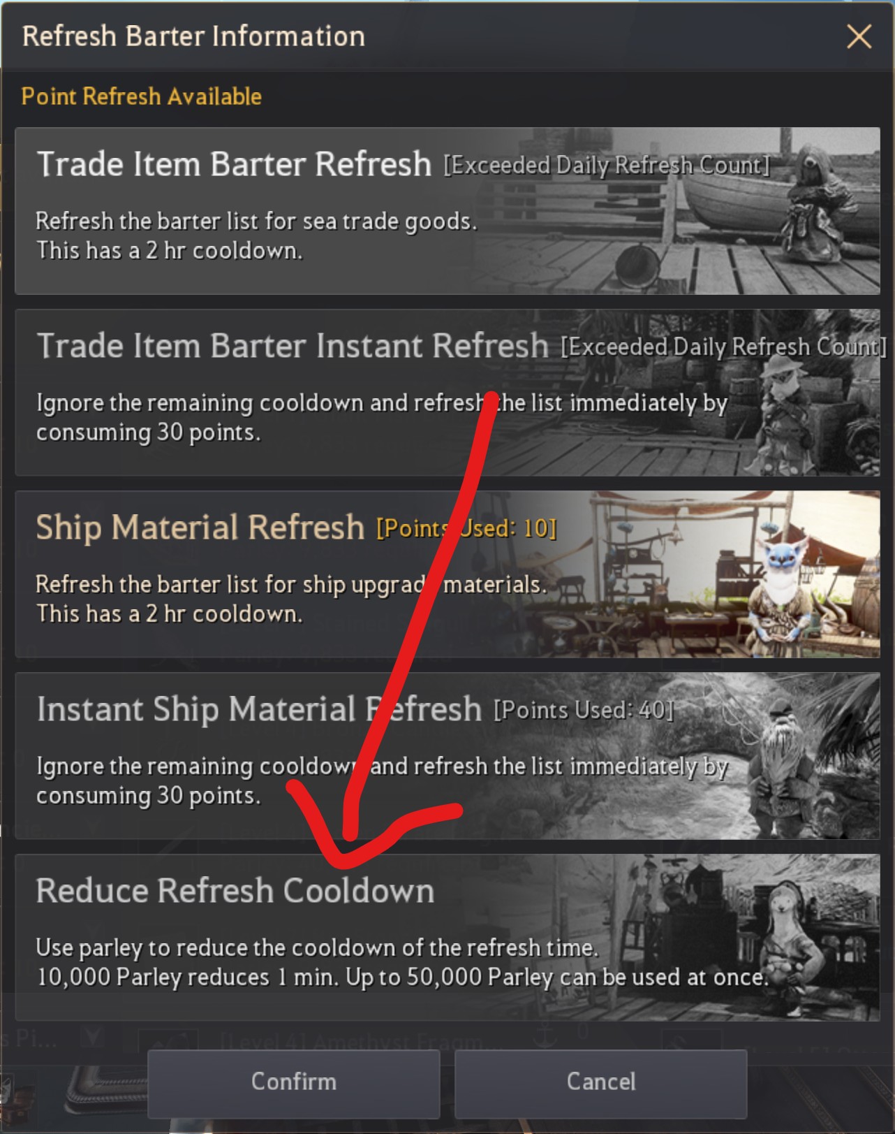 Feedback] Bartering take unused Parley and add to the next reset | Black  Desert NA/EU