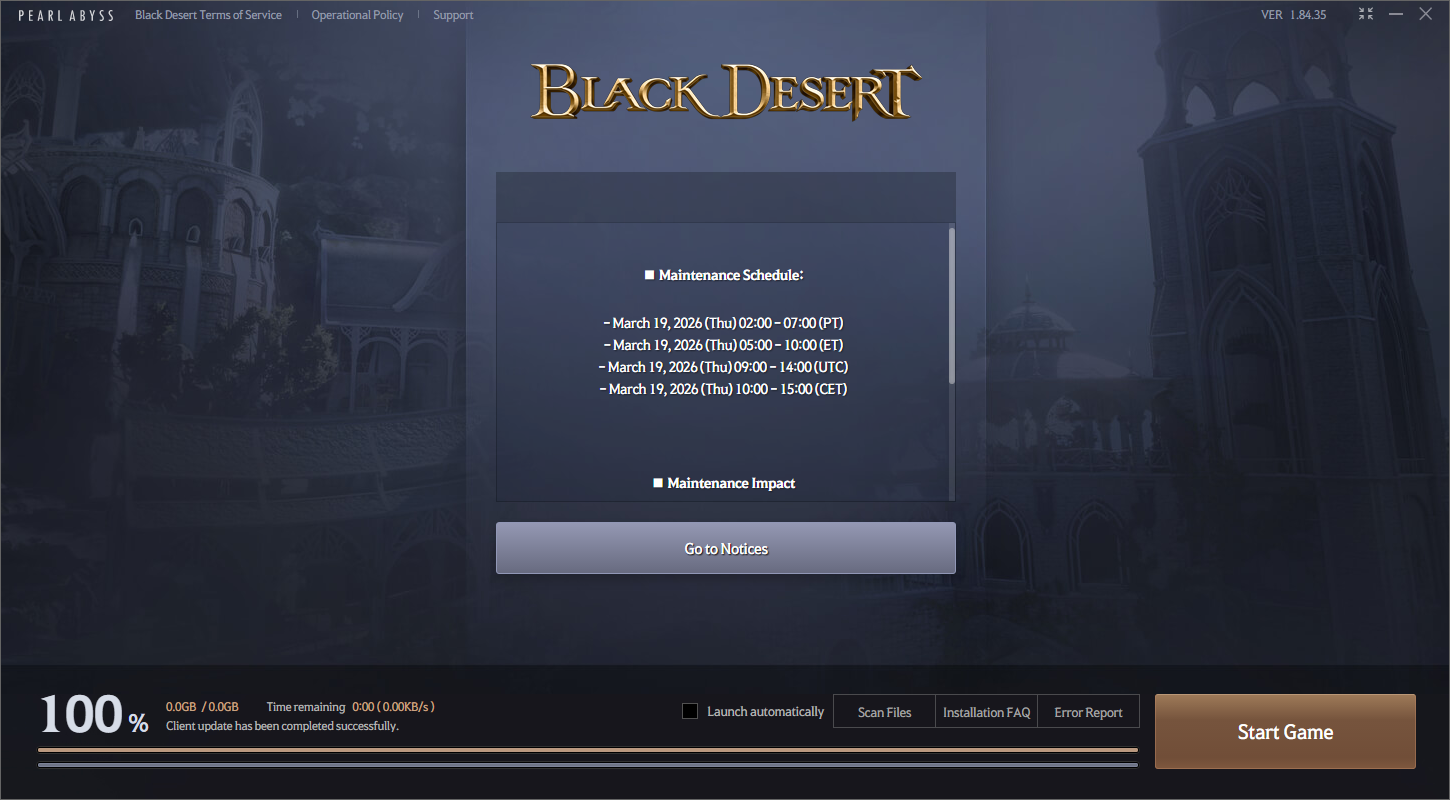 [Feedback] Can't log in following Maintenance 3/19/2026 | Black Desert ...