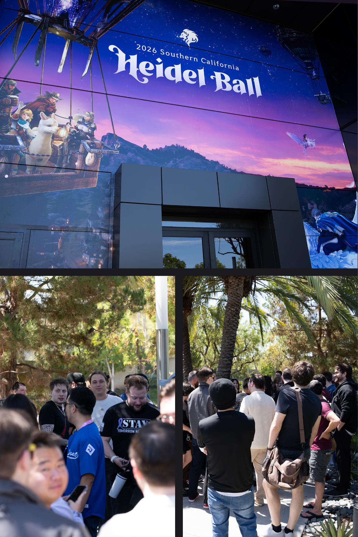 Adventurers lining up to enter the Heidel Ball venue