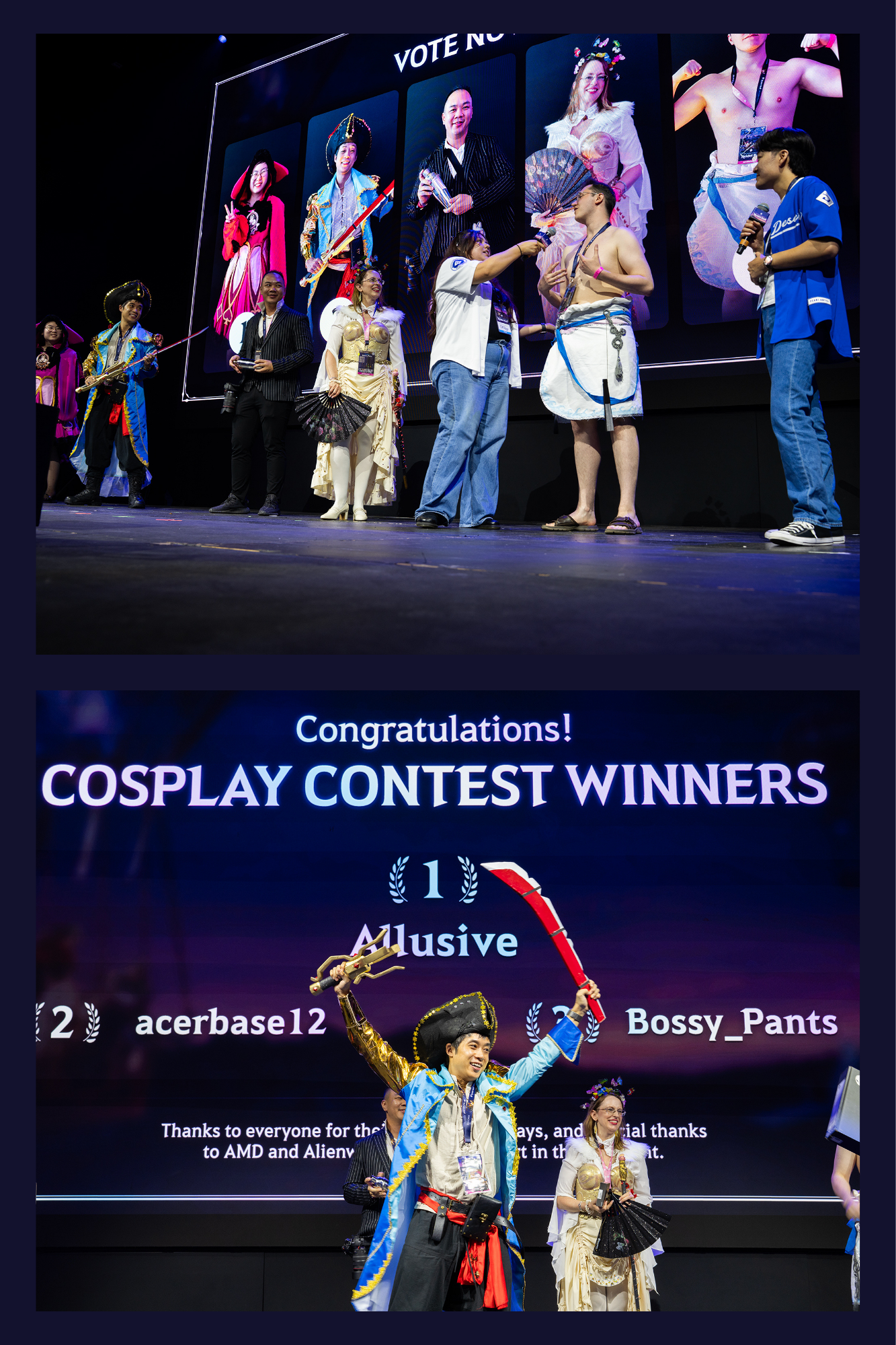 Cosplay contestants on stage at Heidel Ball 2026