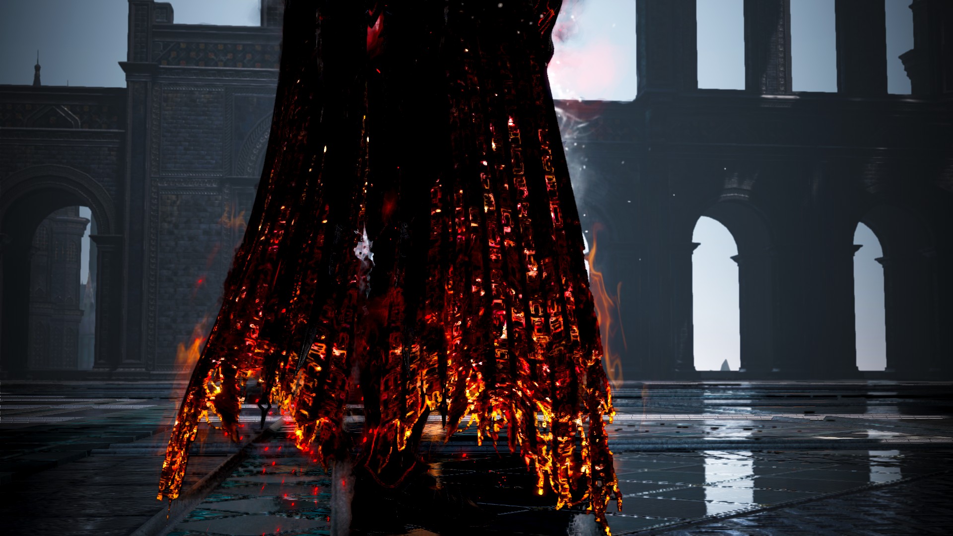 Showing off the Godslayer's Armor cape