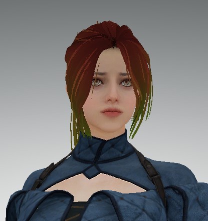 Ruiva com pontas verdes