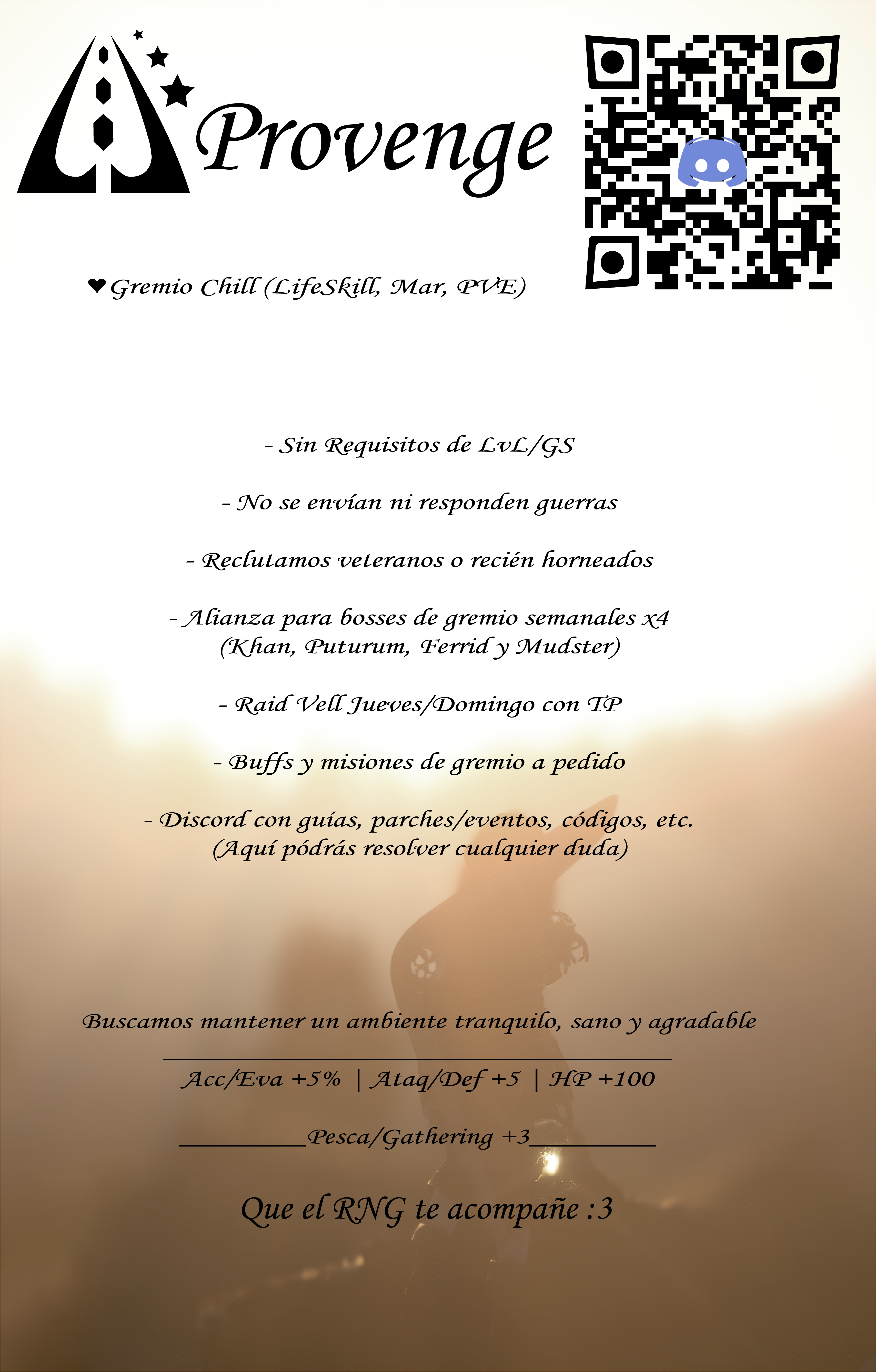 [Gremios y Amigos] [Provenge] Recluta ♥ | Black Desert SA