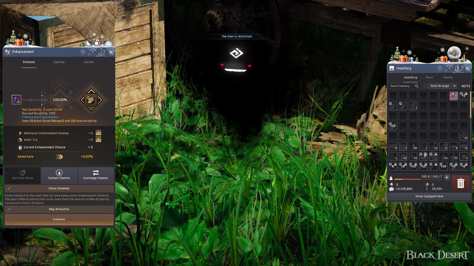 [General Gameplay] Techthon processing stone enhancement restricted