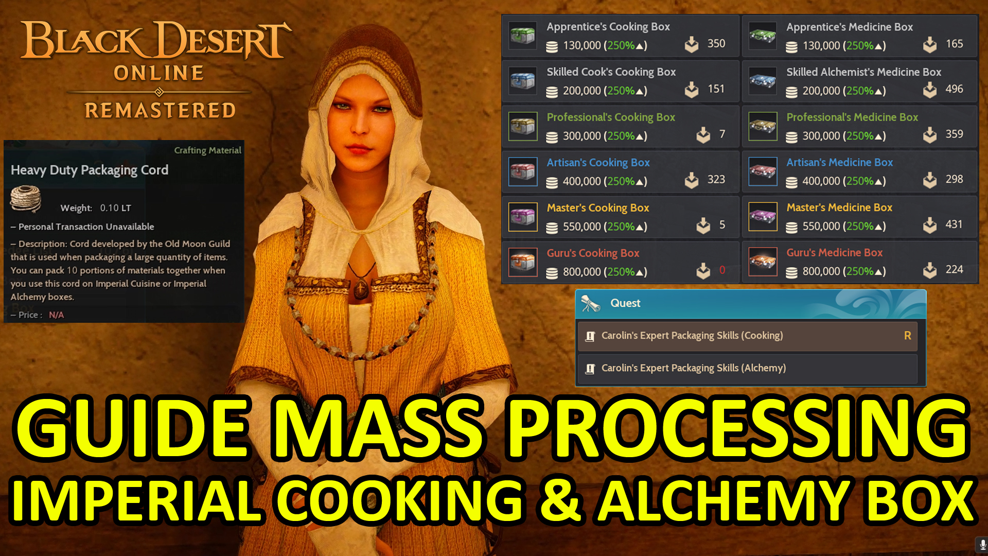 [Game Play] Mass Processing Imperial Cooking&Alchemy Box Guide | Black ...