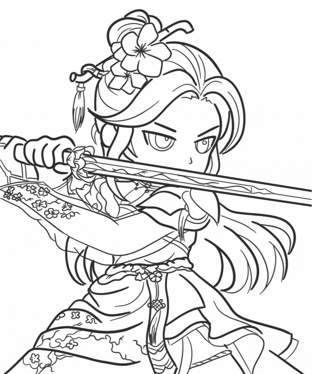 Chibi Warrior Anime Coloring Pages 2025 Chibi Warrior Anime Coloring Pages 2025