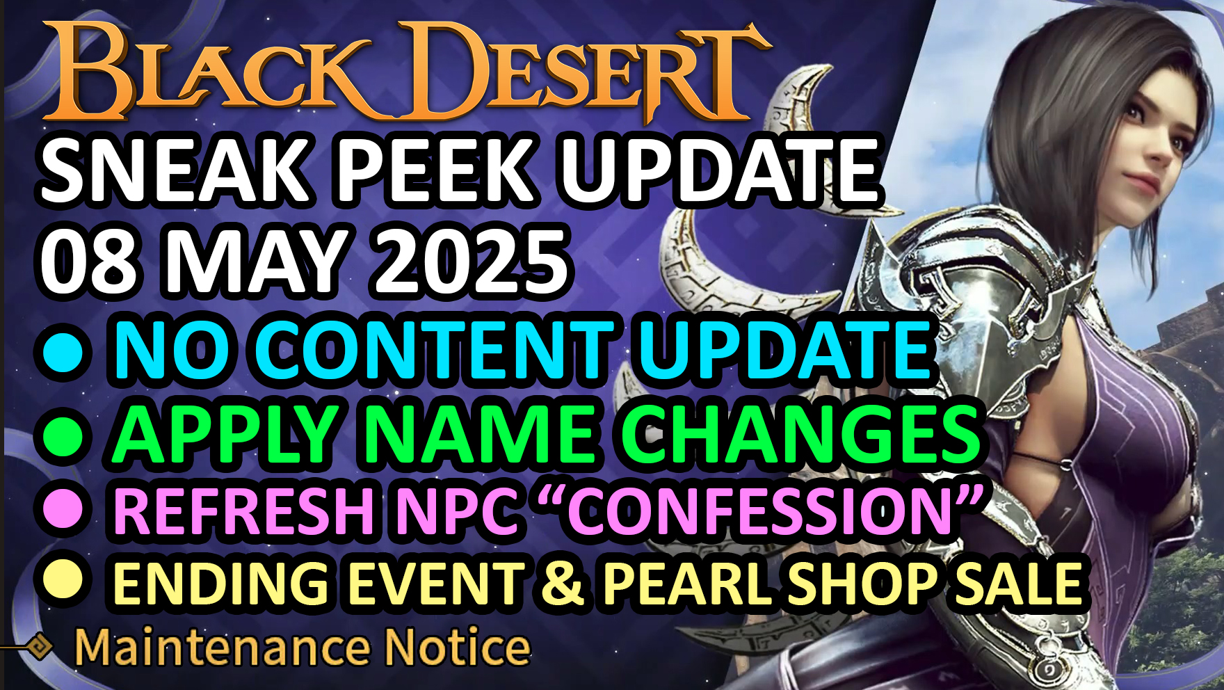[Game Play] No Content Update, Apply Name changes, Refresh NPC ...