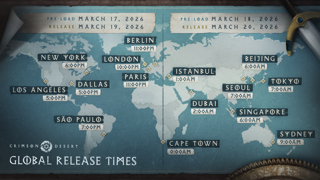 Notices] Global Release Time and Pre-load Notice | Crimson Desert